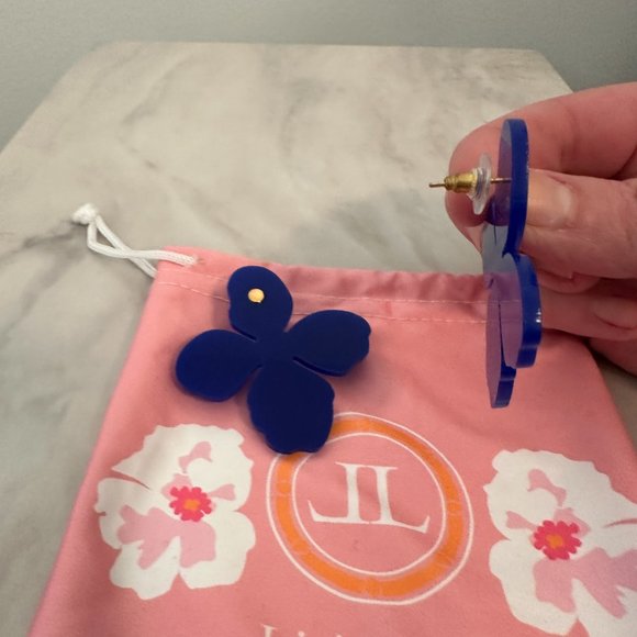 NWOT Lisi Lerch Blue Acrylic Earrings - Picture 2 of 2